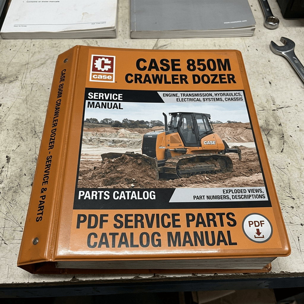 Case 850M Crawler Dozer Service Manual; Engine, Transmission, Hydraulics, Electrical Systems, Chassis; Parts Catalog; PDF Service Parts Catalog Manual