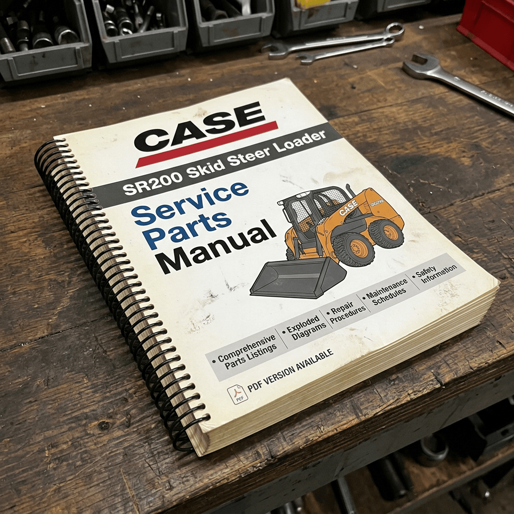 CASE SR200 Skid Steer Loader Service Parts Manual with loader illustration