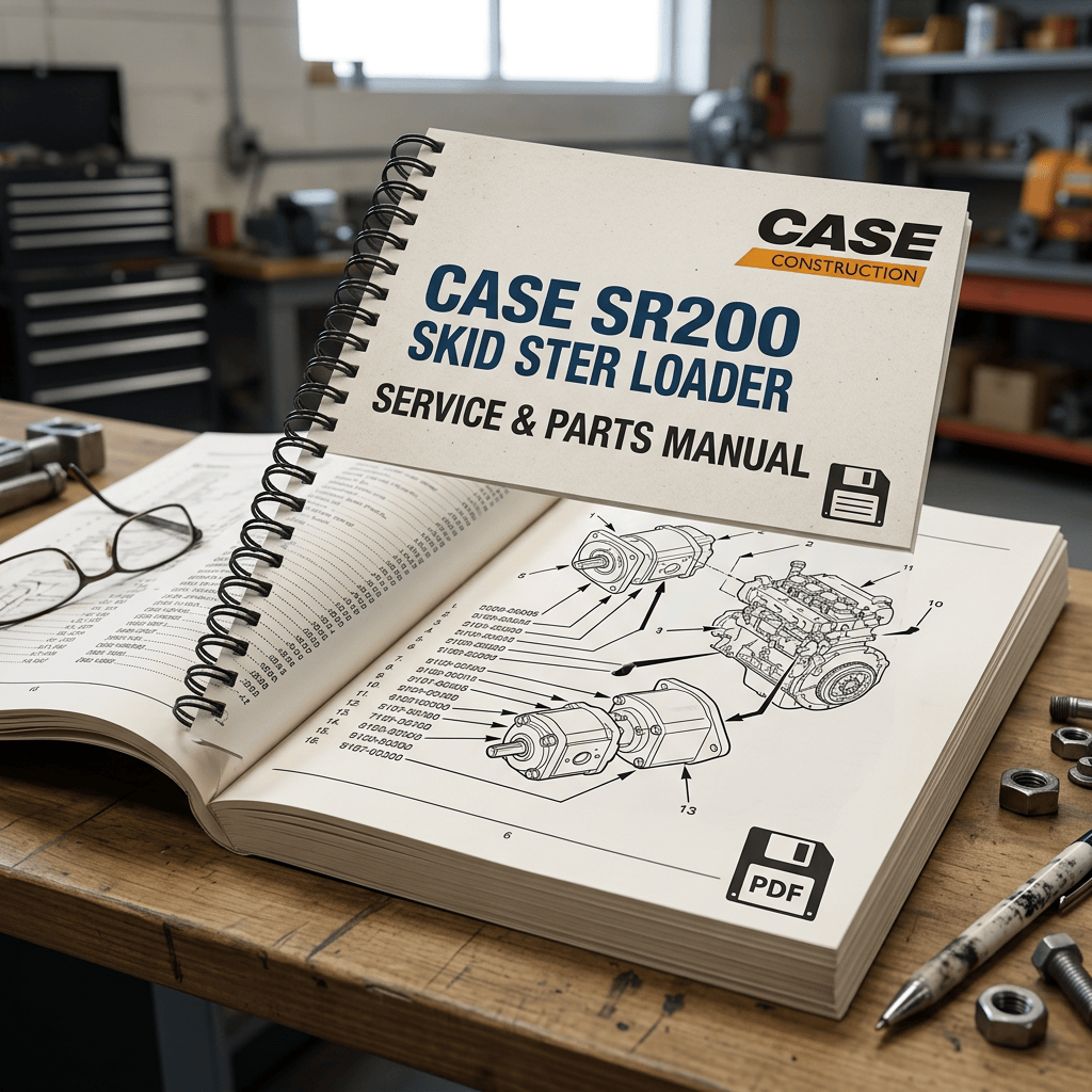 CASE Construction CASE SR200 Skid Steer Loader Service & Parts Manual PDF