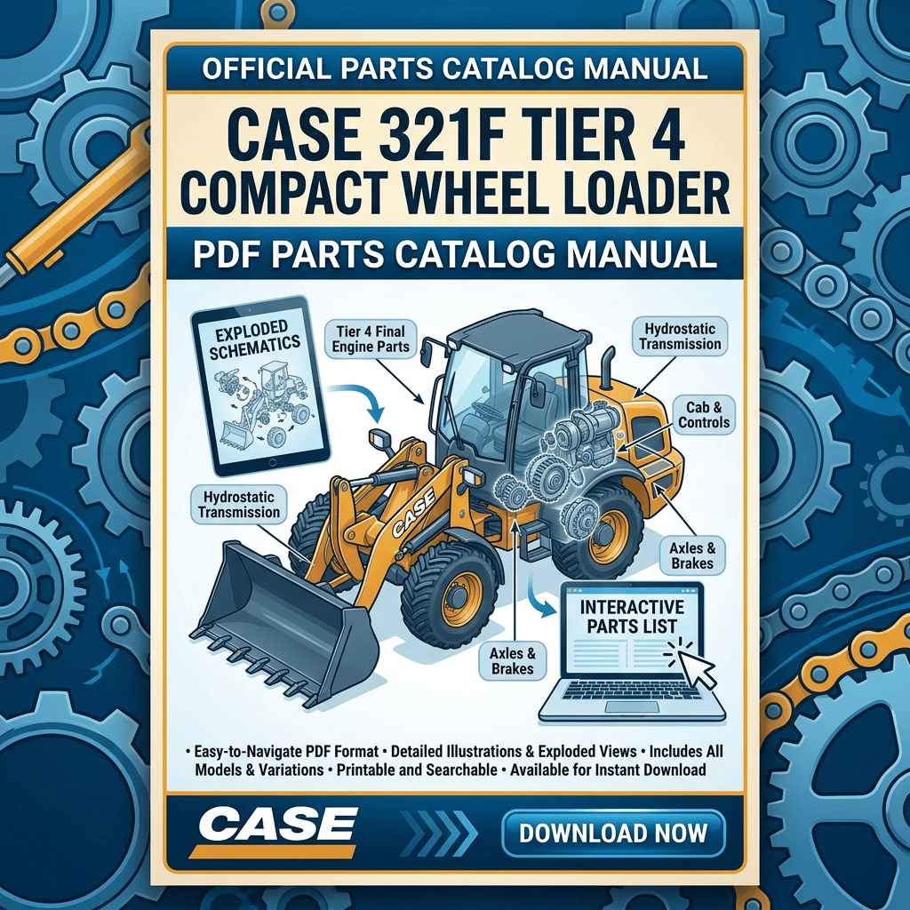 Official parts catalog manual for Case 321F Tier 4 compact wheel loader