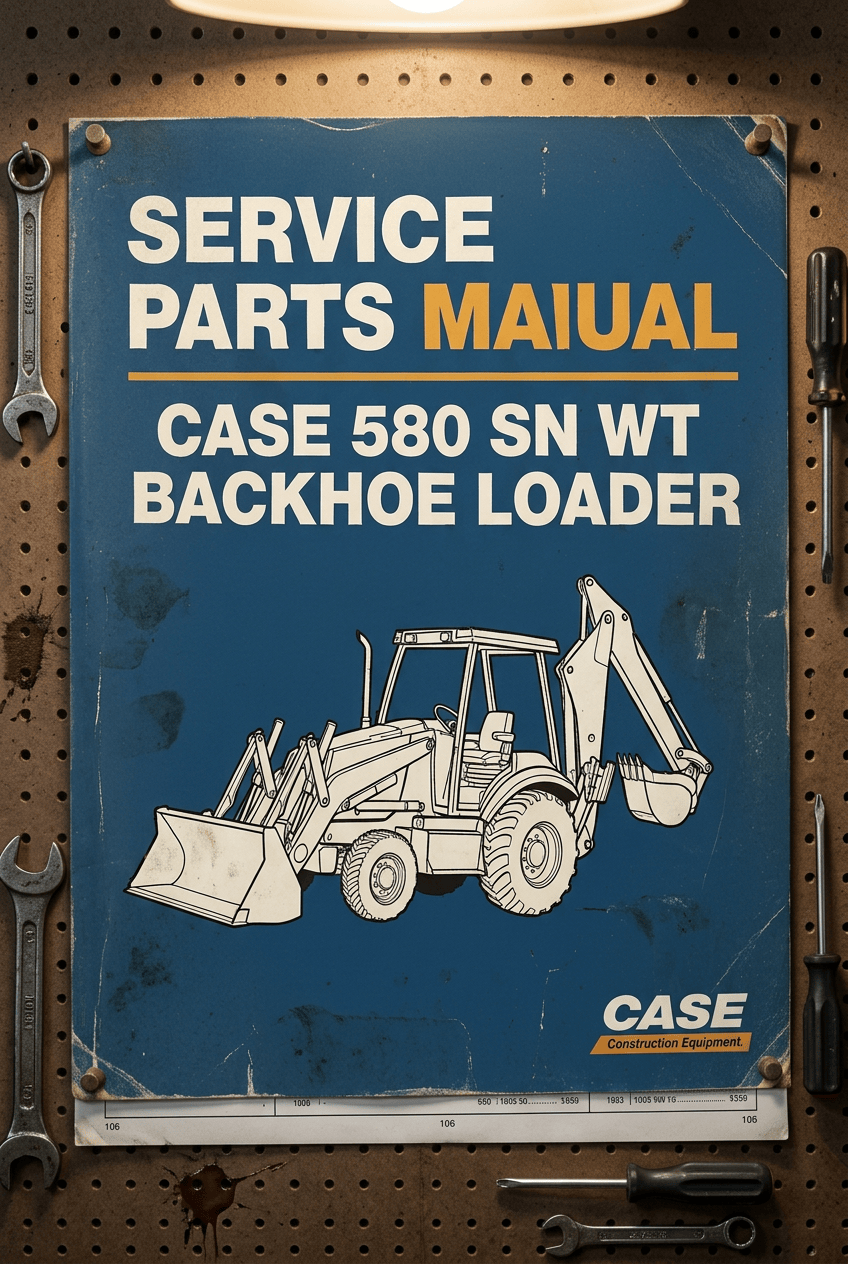 Case parts manual cover for 580 SN WT backhoe loader