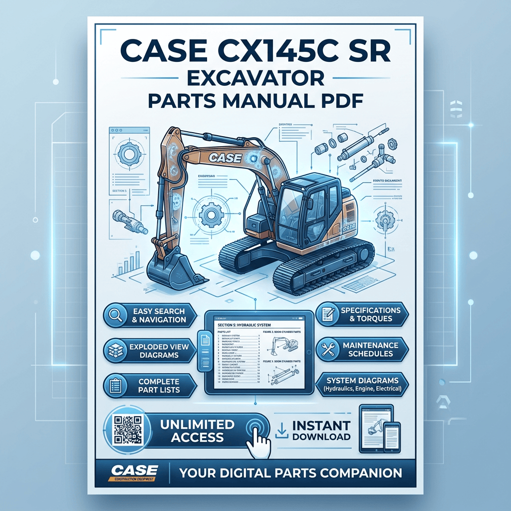 Case CX145C SR parts manual poster
