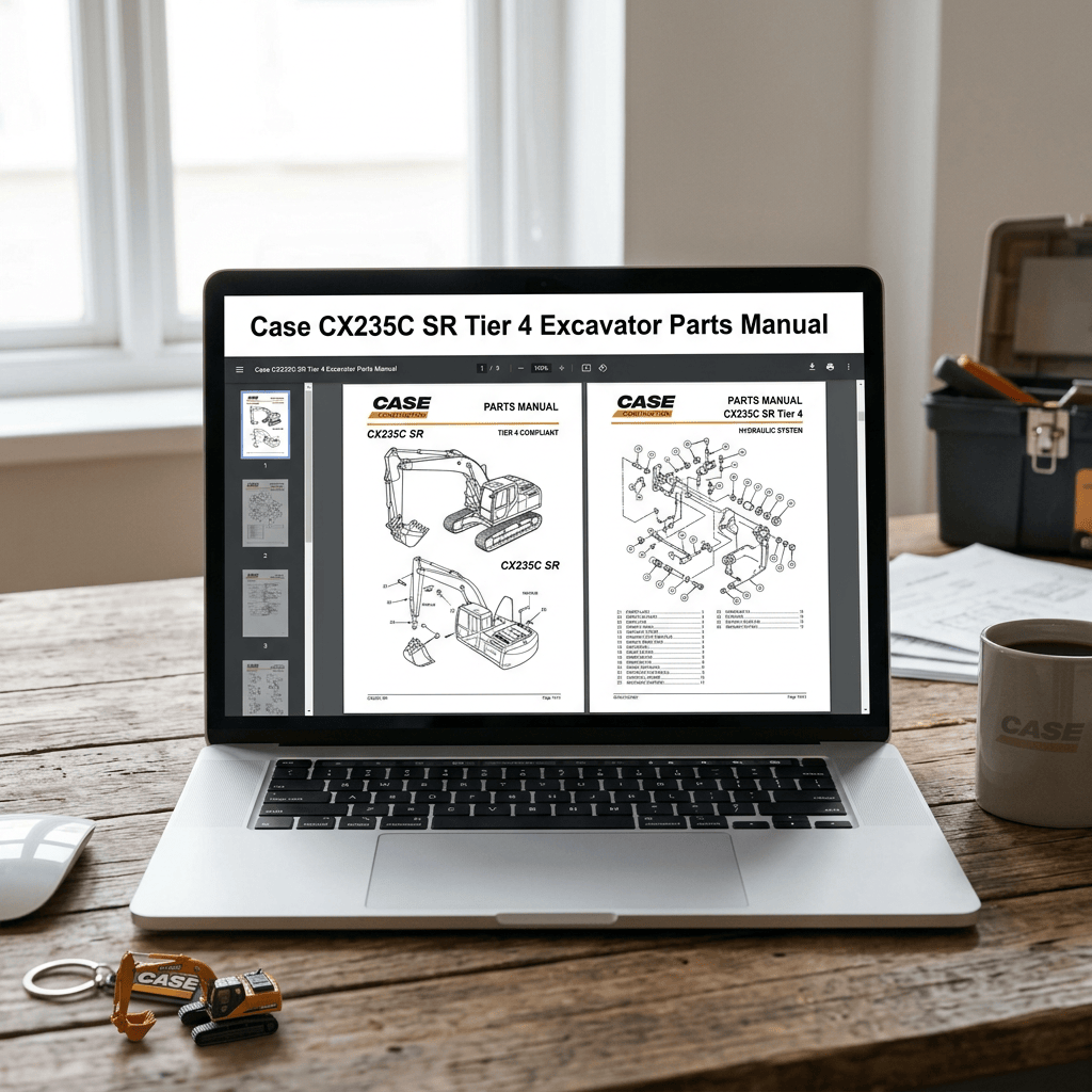 Digital PDF excavator parts manual poster