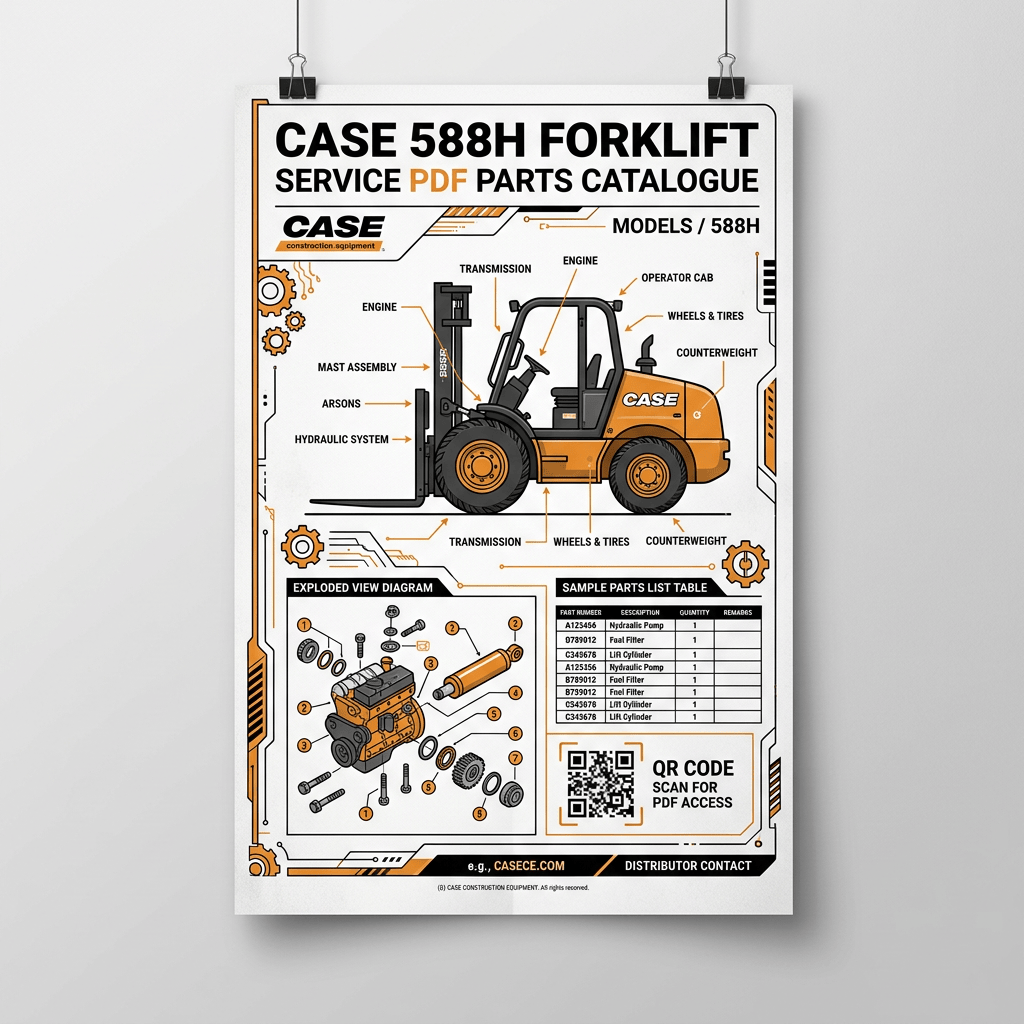 Case 588H Forklift Service PDF Parts Catalogue poster