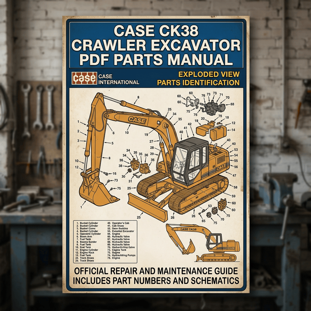 Case CK38 Crawler Excavator PDF Parts Manual with exploded-view parts identification