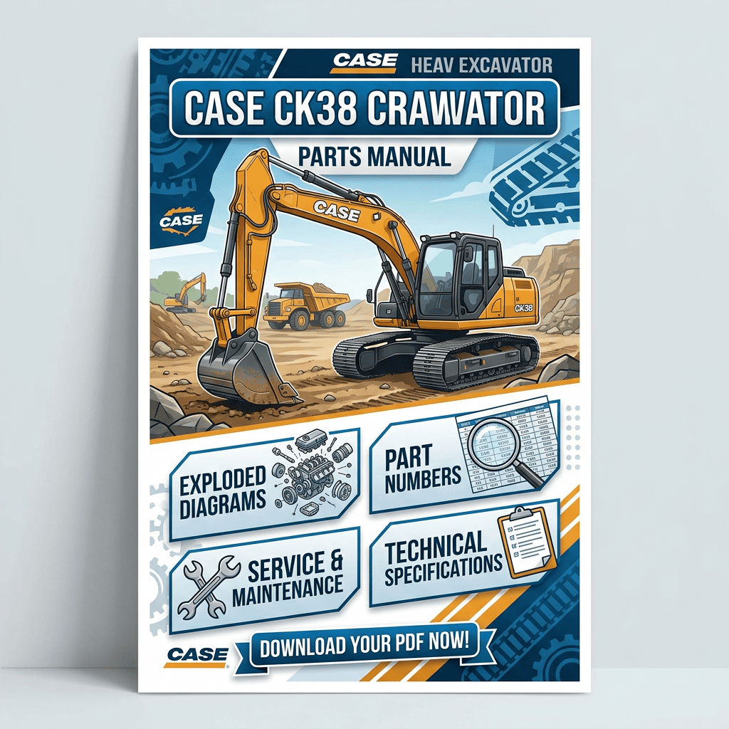 CASE CK38 crawler excavator parts manual cover with diagrams and specifications
